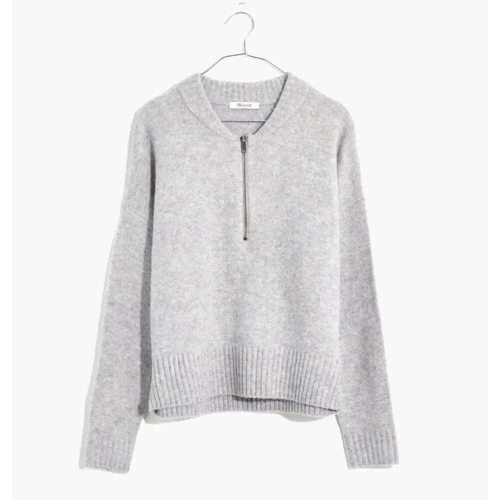 Madewell Women's York Half-Zip Pullover Sweater size S Neutral